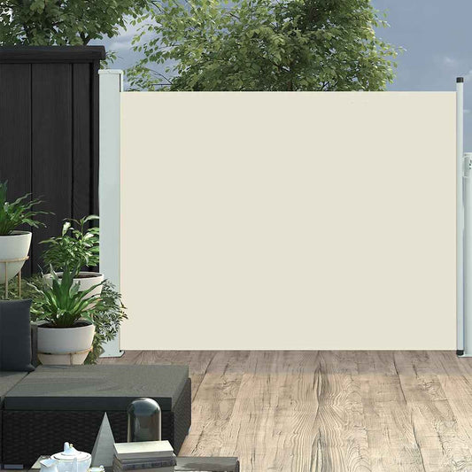 Tuinscherm uittrekbaar 140x500 cm crème