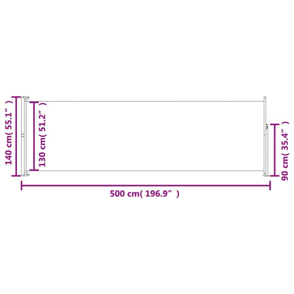 Tuinscherm uittrekbaar 140x500 cm rood