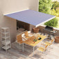 Luifeldoek 500x300 cm canvas blauw en wit