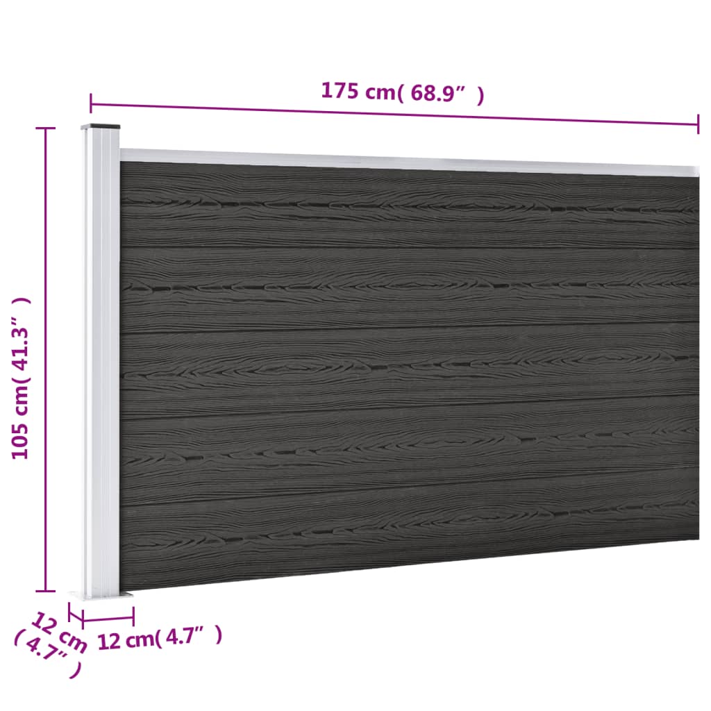Schutting 175x105 cm HKC grijs