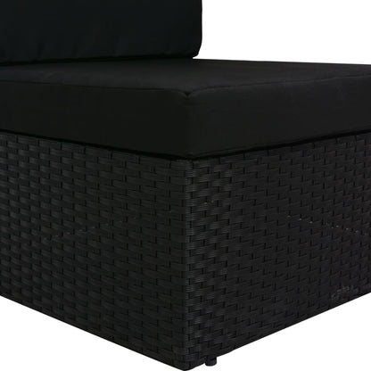 Tweezitsbank sectioneel poly rattan zwart