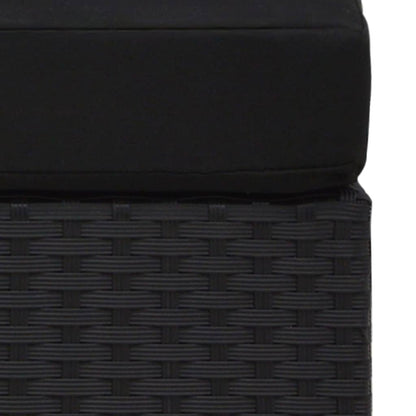 Tweezitsbank sectioneel poly rattan zwart