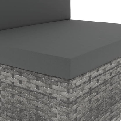 Tweezitsbank sectioneel poly rattan grijs