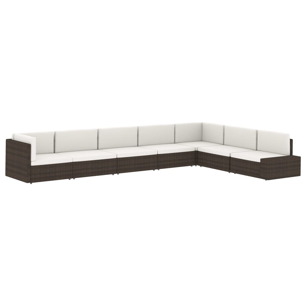 Tweezitsbank sectioneel poly rattan grijs