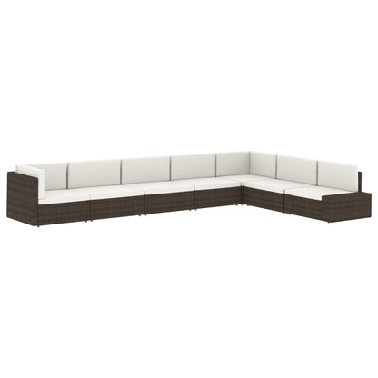 Tweezitsbank sectioneel poly rattan grijs