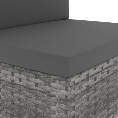 Tweezitsbank sectioneel poly rattan grijs