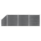 Schuttingset 3 vierkant en 1 schuin 619x186 cm HKC grijs