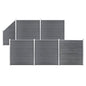 Schuttingset 5 vierkant en 1 schuin 965x186 HKC grijs