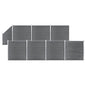 Schuttingset 7 vierkant en 1 schuin 1311x186 cm HKC grijs