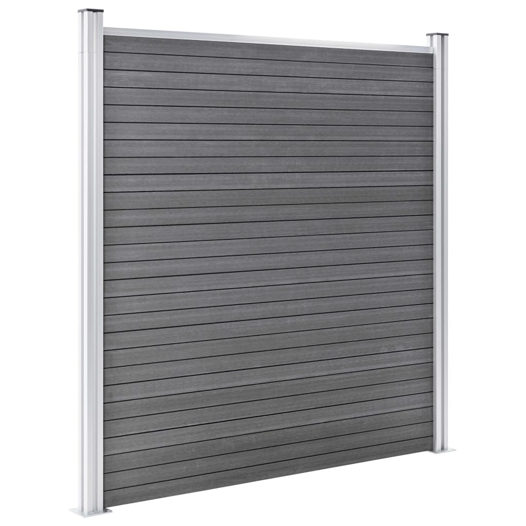 Schuttingset 7 vierkant en 1 schuin 1311x186 cm HKC grijs
