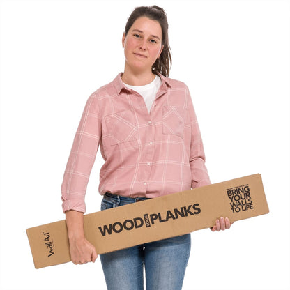 Wallart Planken Hout-Look Gerecycled Eikenhout 15 Vintagebruin