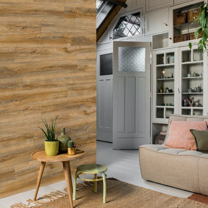 Wallart Planken Hout-Look Gerecycled Eikenhout 15 Vintagebruin