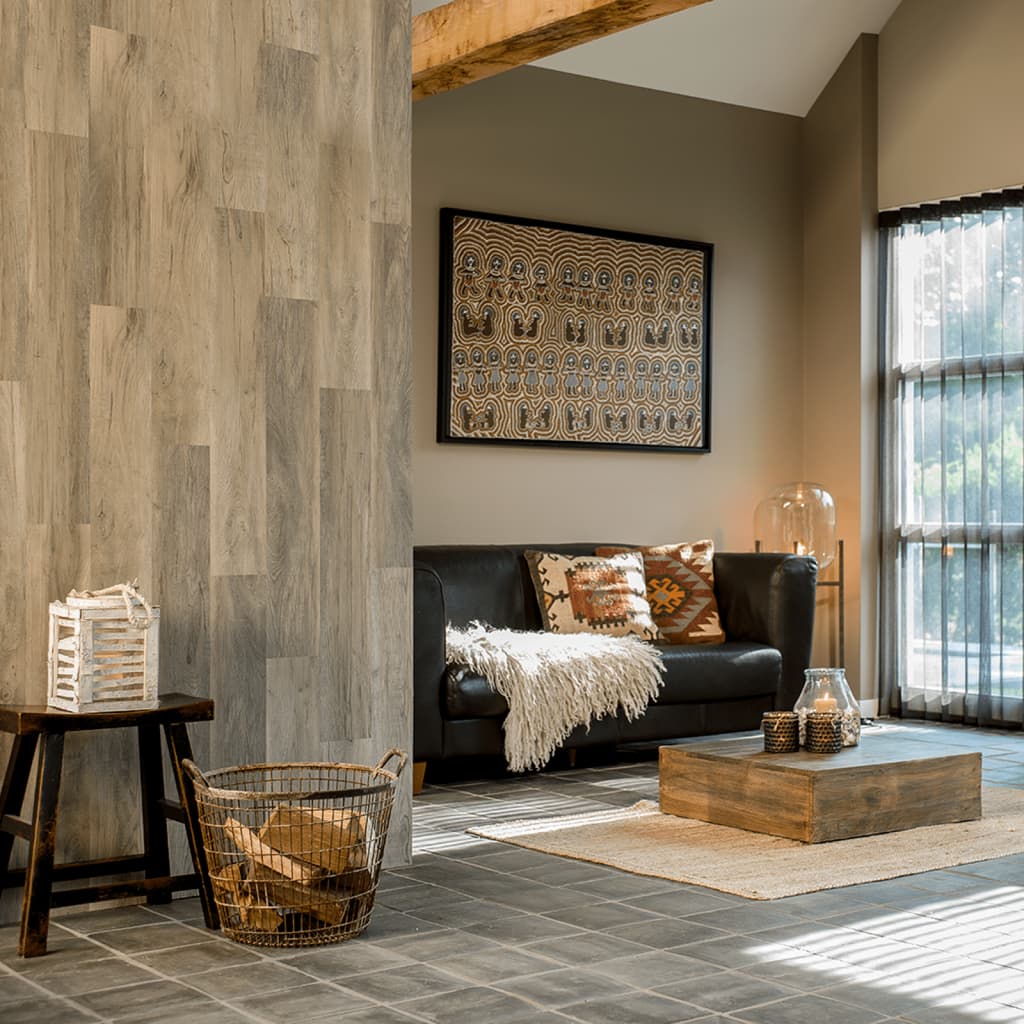 Wallart Planken Hout-Look Schuurhout Eiken Whitewash 15 Waswit