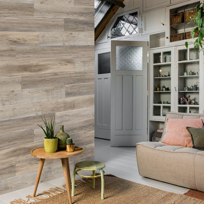 Wallart Planken Hout-Look Schuurhout Eiken Whitewash 15 Waswit