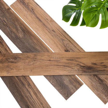 Wallart Planken Hout-Look Schuurhout Eiken 15 Omberbruin