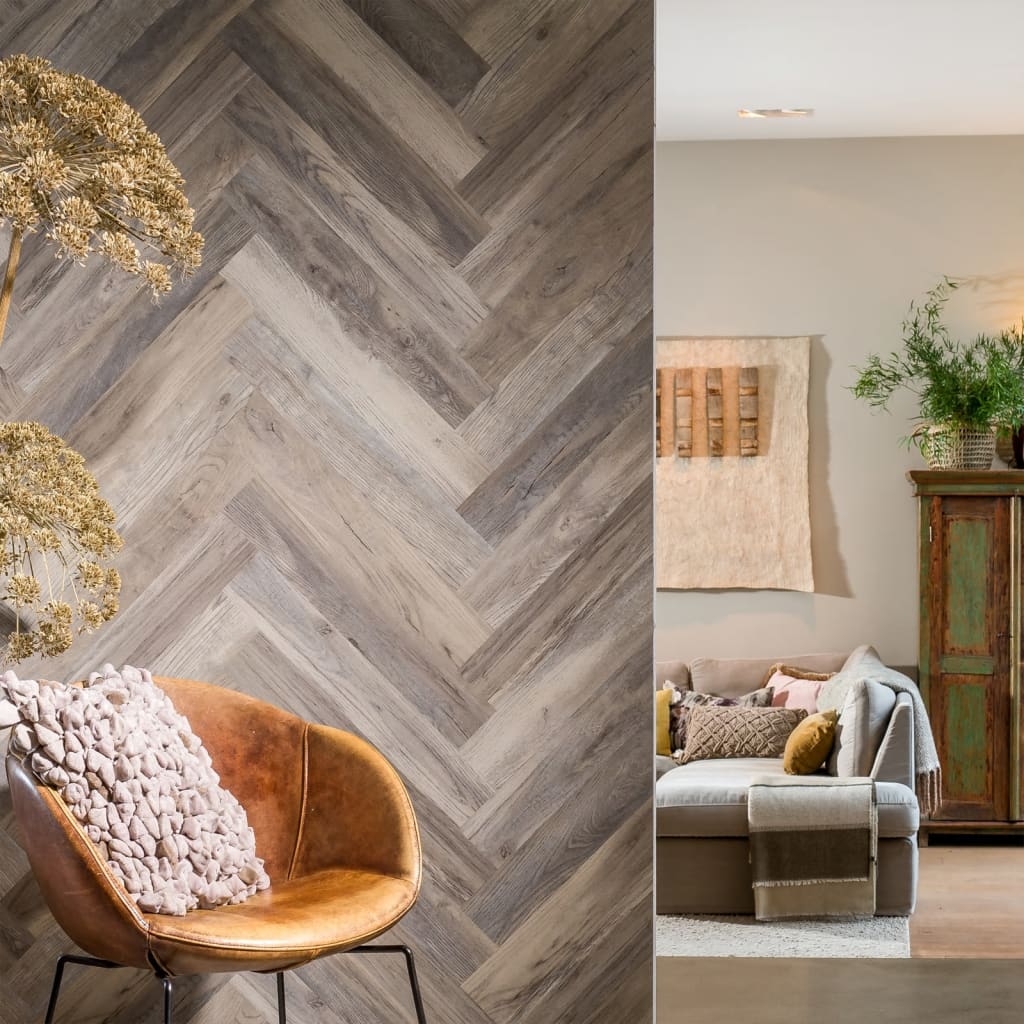 Wallart Planken Hout-Look Schuurhout Eiken Whitewash Wit