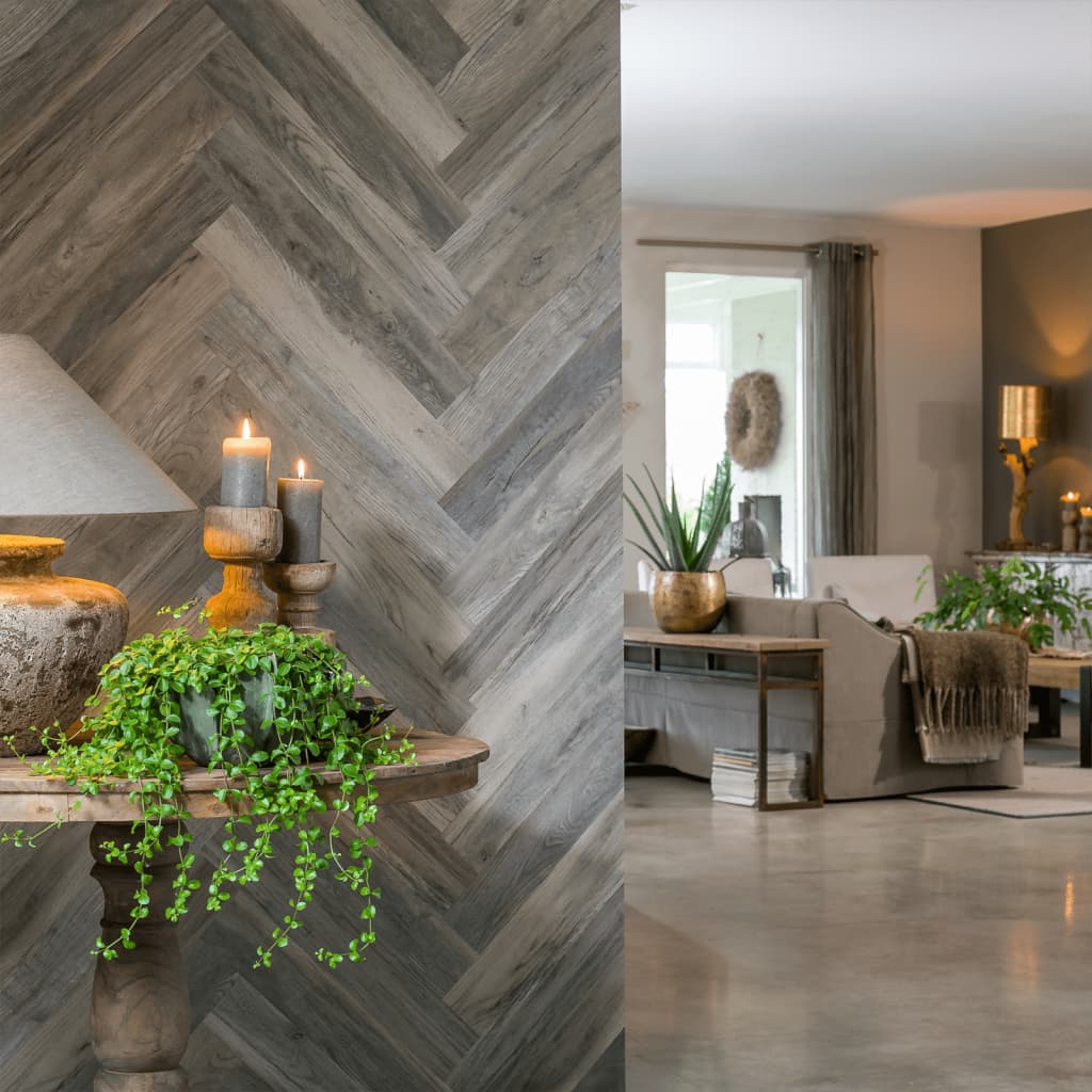Wallart Planken Hout-Look Schuurhout Eiken Whitewash Wit