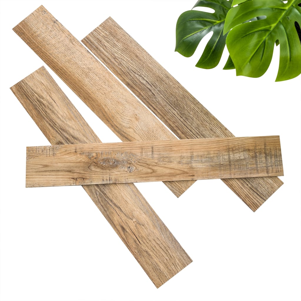 Wallart Planken Hout-Look Gerecycled Eikenhout Vintagebruin