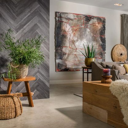 Wallart Planken Hout-Look Schuurhout Eiken As Grijs