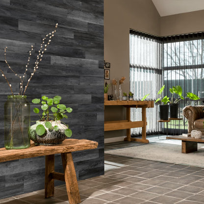 Wallart Planken Hout-Look Schuurhout Eiken As Grijs