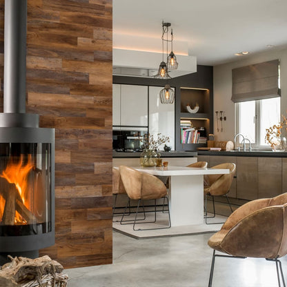 Wallart Planken Hout-Look Schuurhout Eiken Omberbruin