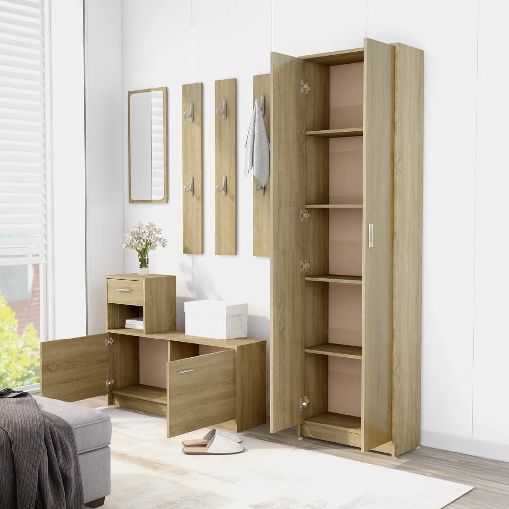 Gangkast 55x25x189 cm bewerkt hout sonoma eikenkleurig