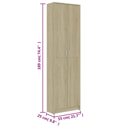 Gangkast 55x25x189 cm bewerkt hout sonoma eikenkleurig