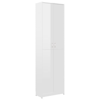 Gangkast 55x25x189 cm bewerkt hout hoogglans wit