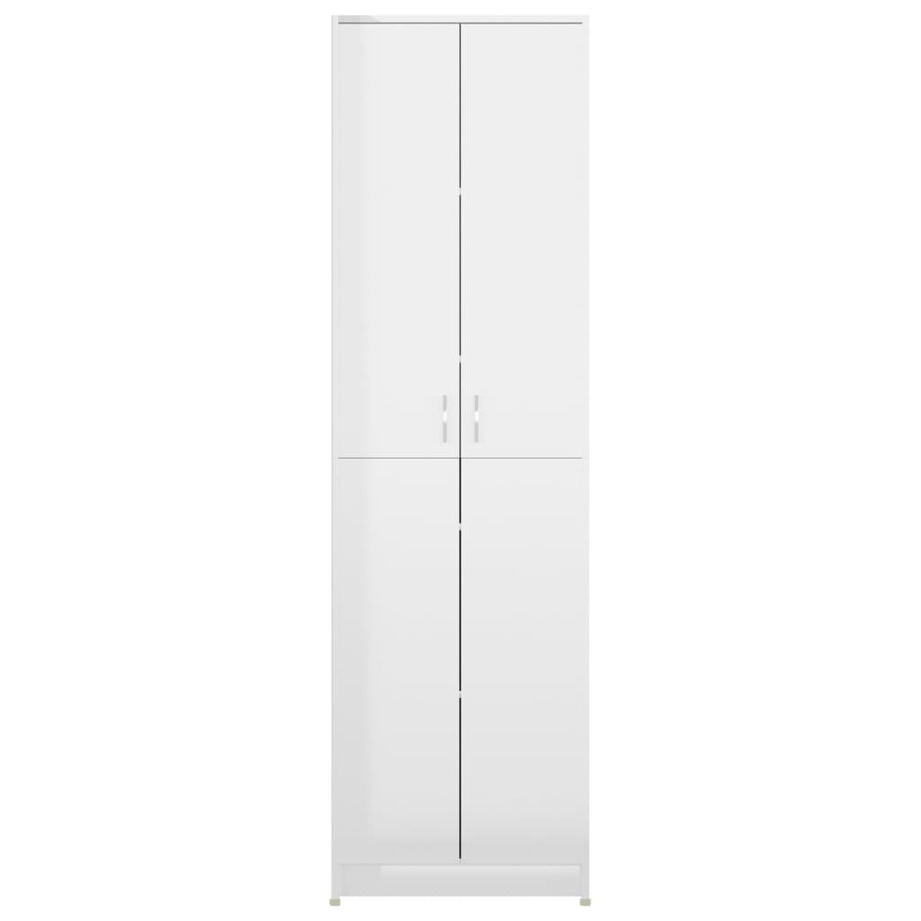 Gangkast 55x25x189 cm bewerkt hout hoogglans wit