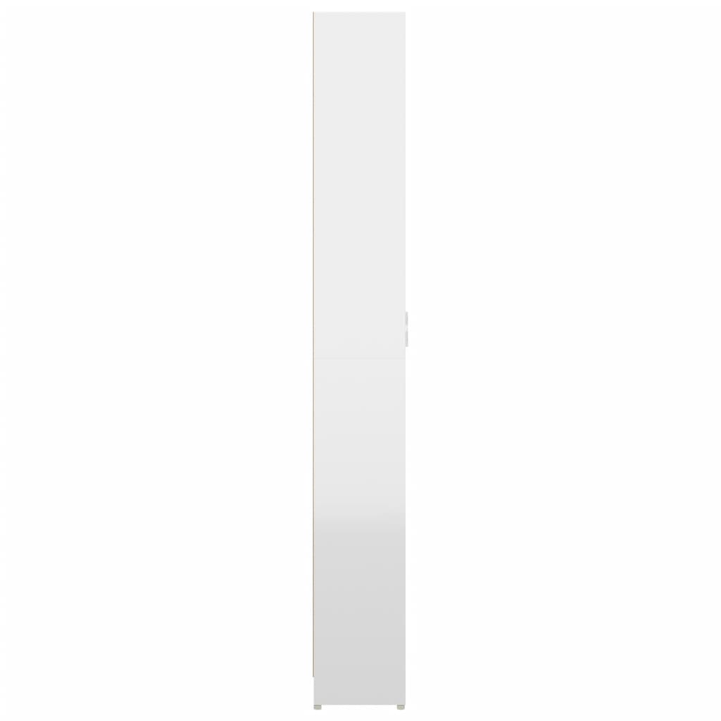 Gangkast 55x25x189 cm bewerkt hout hoogglans wit