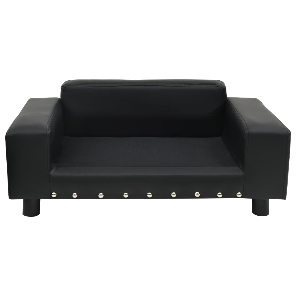 Hondenbank 81X43X31 Cm Pluche En Kunstleer Zwart