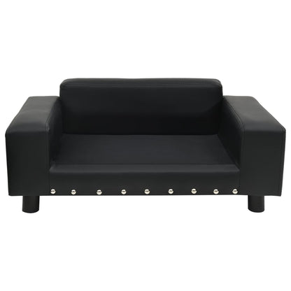 Hondenbank 81X43X31 Cm Pluche En Kunstleer Zwart