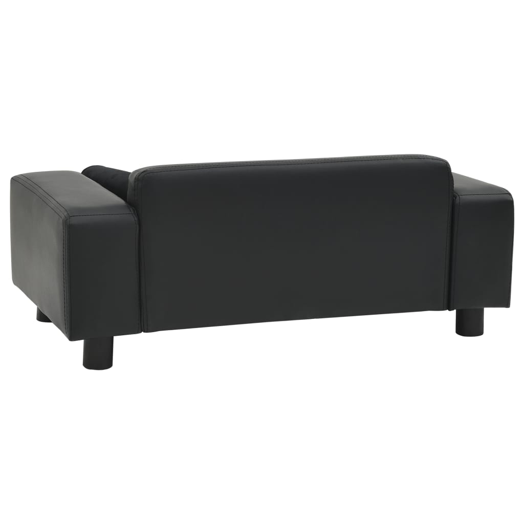 Hondenbank 81X43X31 Cm Pluche En Kunstleer Zwart