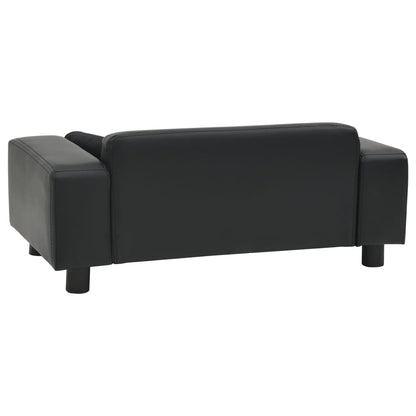 Hondenbank 81X43X31 Cm Pluche En Kunstleer Zwart