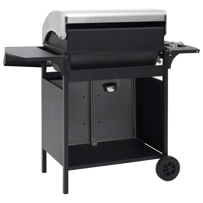 Gasbarbecue 4+1 kookzone staal en roestvrij staal zwart zilver