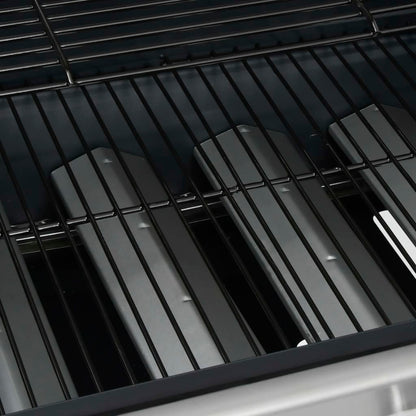 Gasbarbecue 4+1 kookzone staal en roestvrij staal zwart zilver