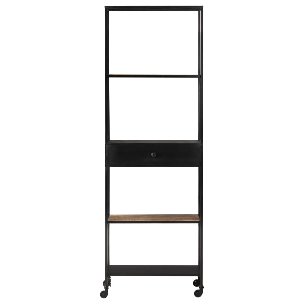 Boekenkast 60x35x180 cm ruw mangohout en ijzer