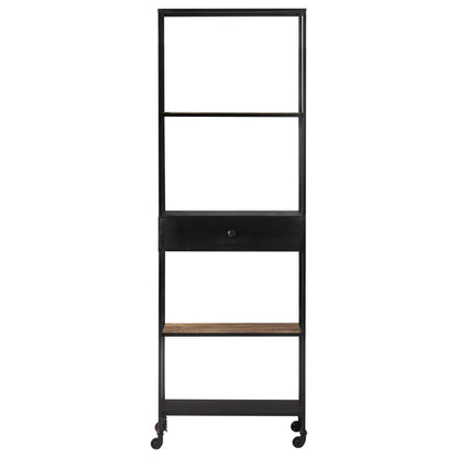 Boekenkast 60x35x180 cm ruw mangohout en ijzer