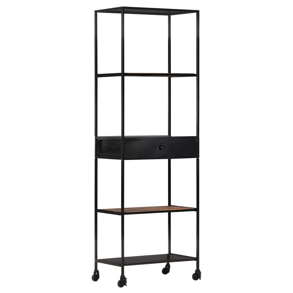 Boekenkast 60x35x180 cm ruw mangohout en ijzer