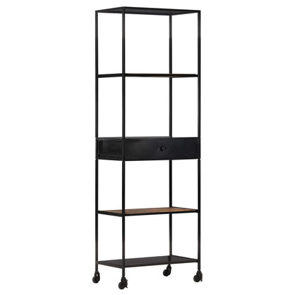 Boekenkast 60x35x180 cm ruw mangohout en ijzer