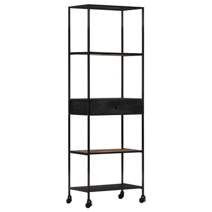 Boekenkast 60x35x180 cm ruw mangohout en ijzer