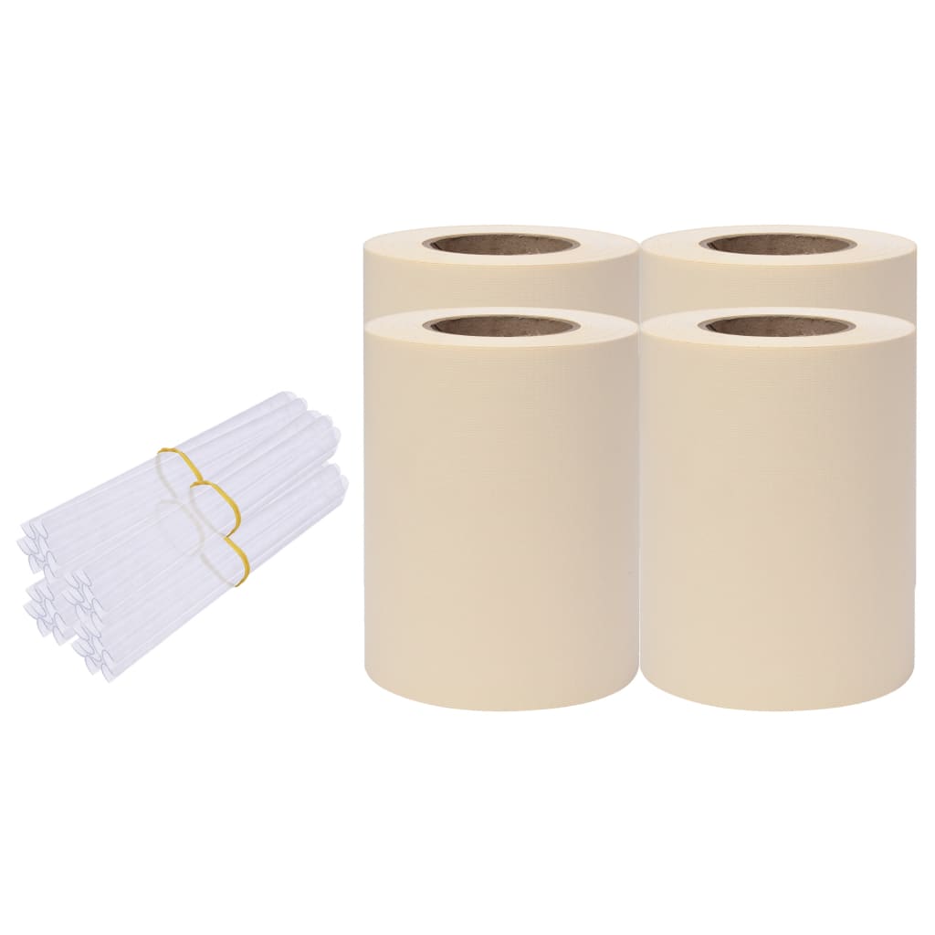 Tuinschermen 4 st 35x0,19 m PVC crèmekleurig
