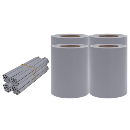 Tuinschermen 4 st 35x0,19 m PVC mat lichtgrijs