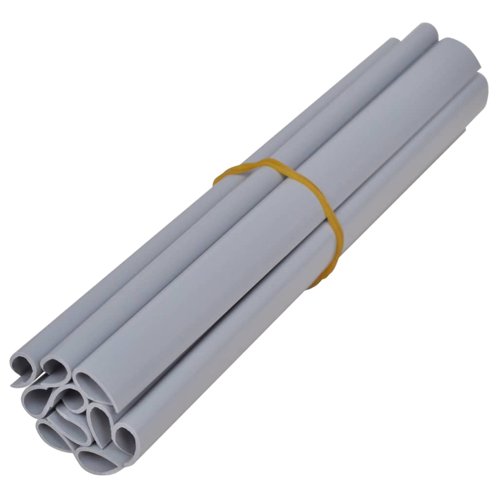 Tuinschermen 4 st 35x0,19 m PVC mat lichtgrijs