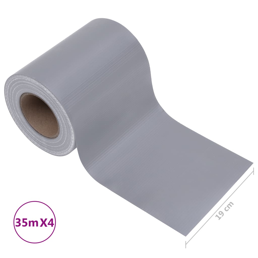 Tuinschermen 4 st 35x0,19 m PVC mat lichtgrijs
