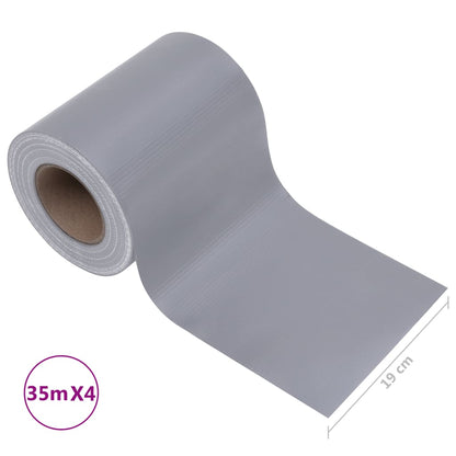 Tuinschermen 4 st 35x0,19 m PVC mat lichtgrijs