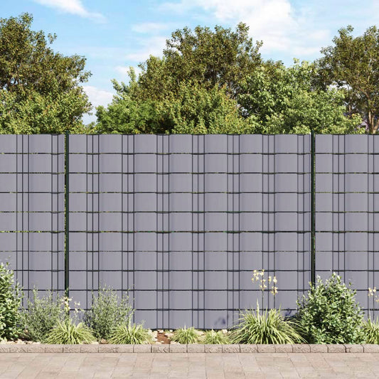 Tuinschermen 4 st 35x0,19 m PVC mat lichtgrijs