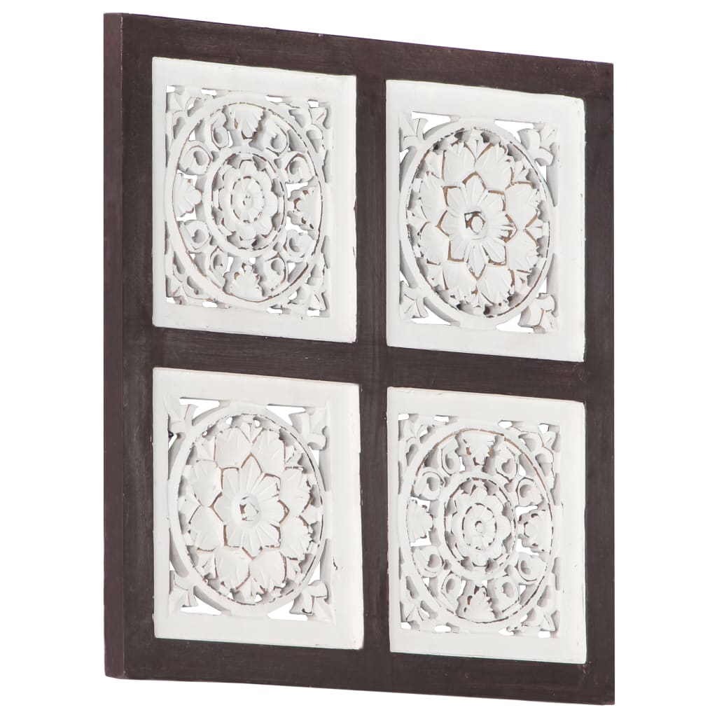 Wandpaneel Handgesneden 40X40X1,5 Cm Mdf 40 x 40 x 1.5 cm Bruin en wit