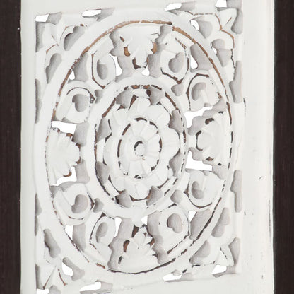 Wandpaneel Handgesneden 40X40X1,5 Cm Mdf 40 x 40 x 1.5 cm Bruin en wit