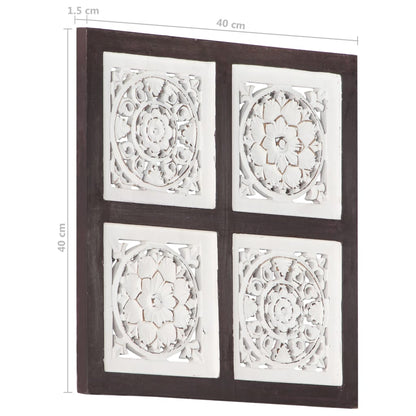 Wandpaneel Handgesneden 40X40X1,5 Cm Mdf 40 x 40 x 1.5 cm Bruin en wit